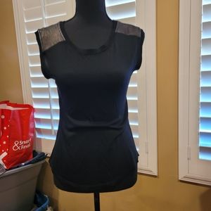 Townsen open back blouse leather accents size Smal